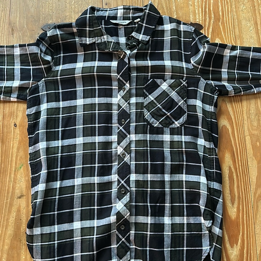 Athleta Plaid Button Down
